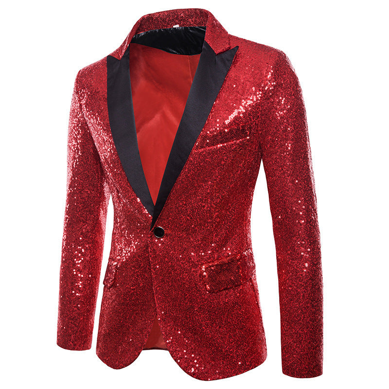 Herren Funktionsblazer mit Pailletten und klassischem Revers Aliams