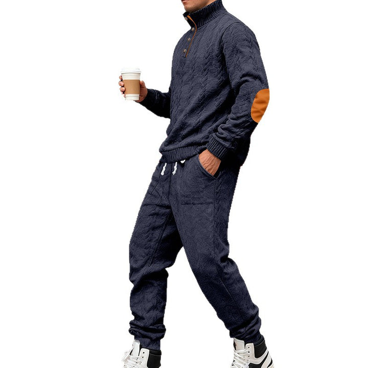 Herren Freizeitsportanzug mit strukturiertem Oberteil und seitlichen Taschen Aliams