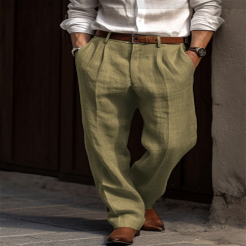 Herren Elegante Leinen-Hose mit komfortabler Passform Aliams