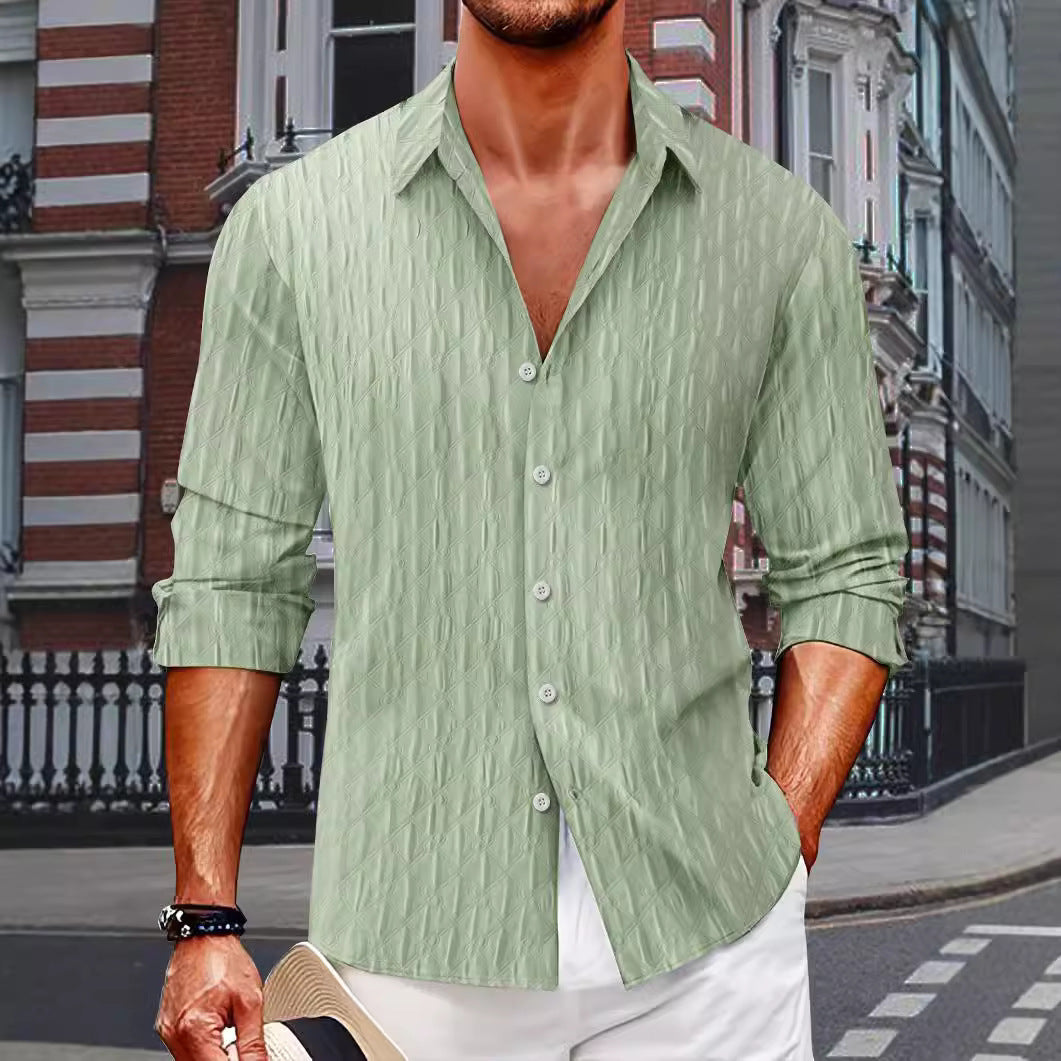 Herren Hemd mit gestepptem Muster Aliams