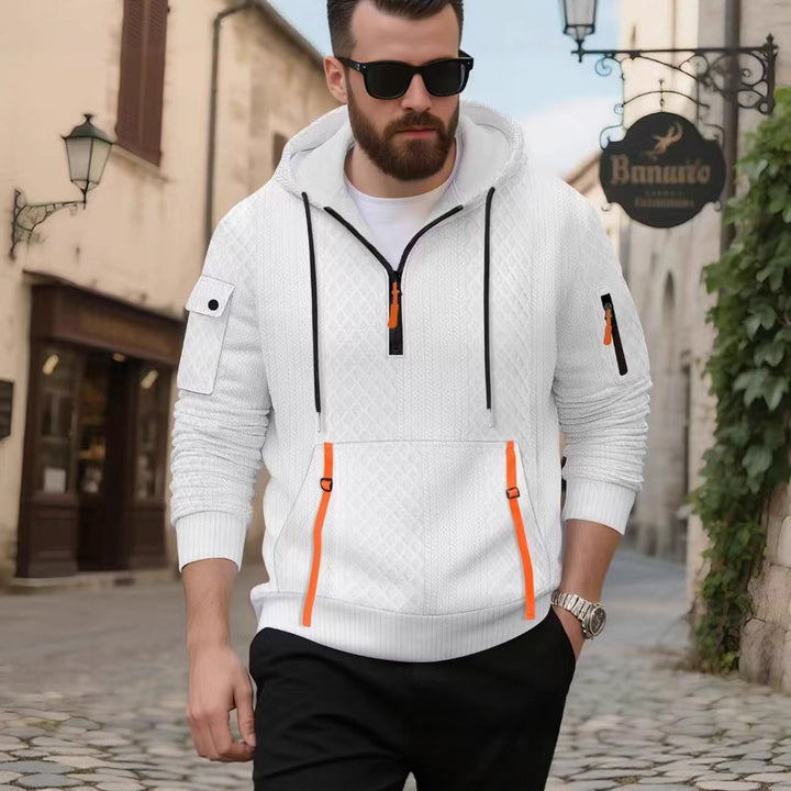Herren sportlicher Kapuzenpullover mit innovativem Strukturdesign Aliams
