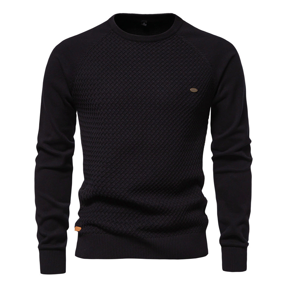 Herren Strickpullover mit modernem Strukturmuster und Rundhalsausschnitt Aliams