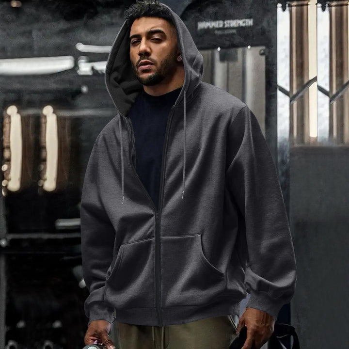 Herren Kapuzenjacke mit leichtem Reißverschluss und praktischen Taschen Aliams