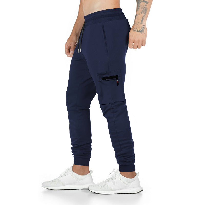 Herren Sportliche Cargo-Hose mit seitlichen Reißverschlusstaschen und elastischem Bund Aliams