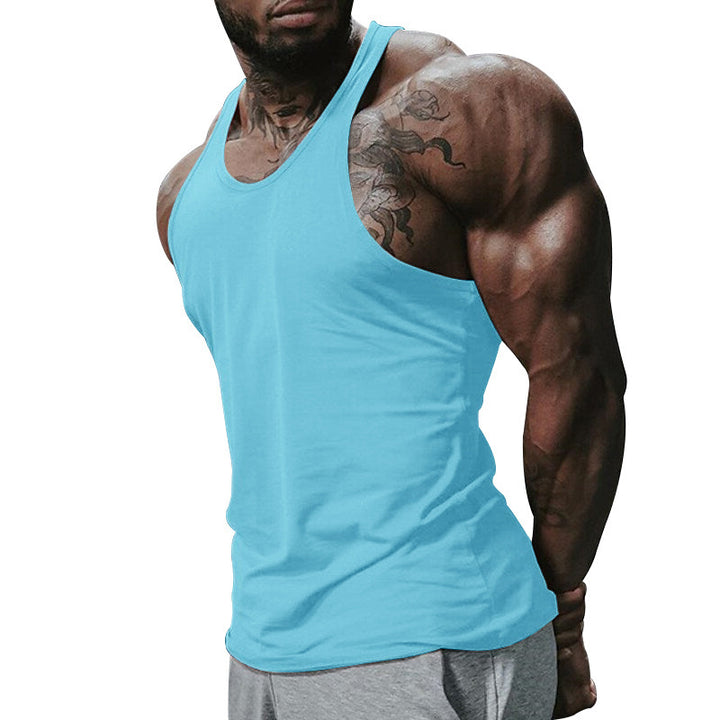 Herren atmungsaktives Fitness Tanktop mit Racerback-Design und körperbetontem Schnitt Aliams