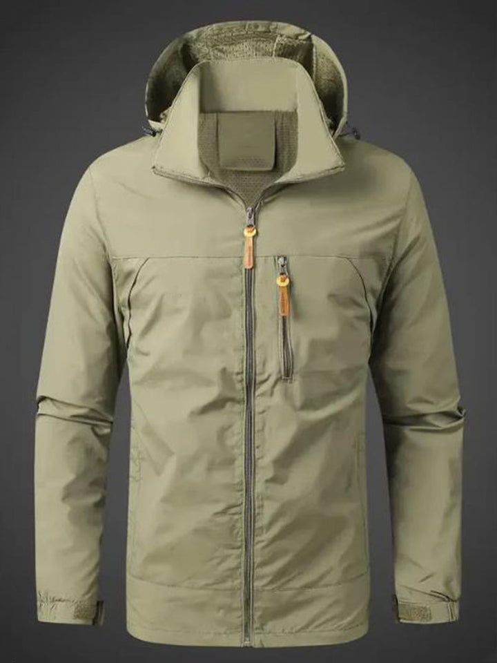 Herren Wetterfeste Funktionsjacke mit verstellbarer Kapuze Aliams