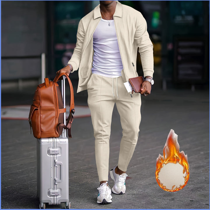 Herren sportliches Freizeitanzug mit strukturiertem Design und elastischem Bund Aliams