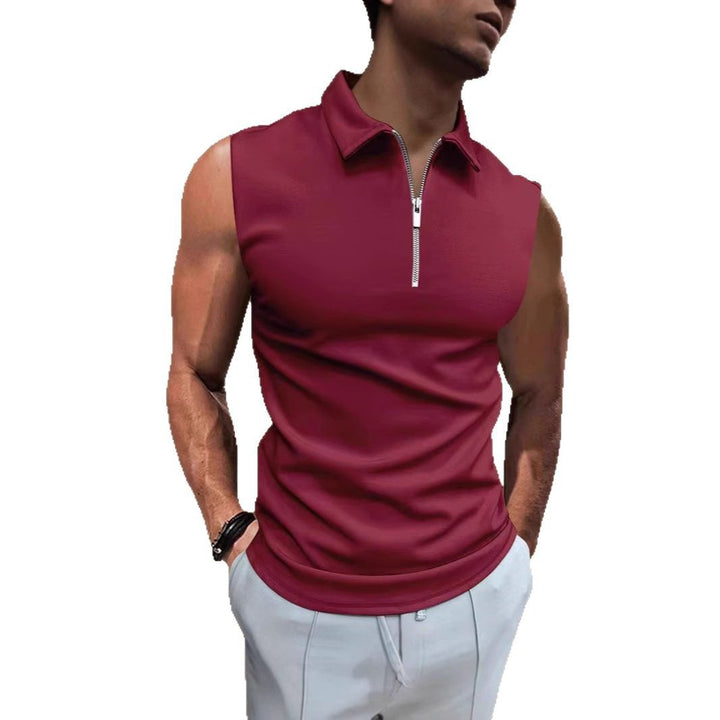 Herren Kurzarm Poloshirt mit modernem Stehkragen und funktionellem Reißverschluss Aliams