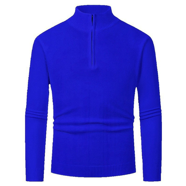 Herren eleganter Rollkragenpullover mit durchgehendem Reißverschluss Aliams