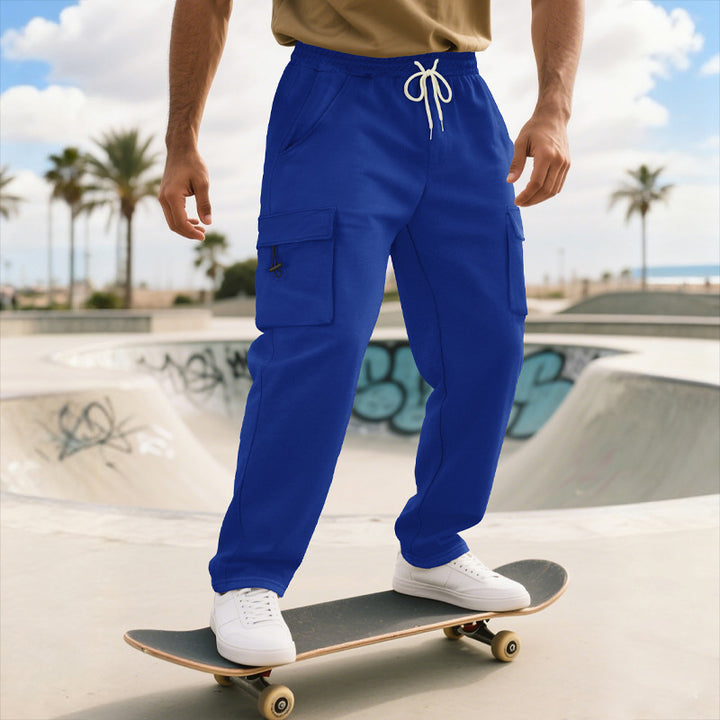 Herren bequeme Cargo-Jogginghose mit praktischen Seitentaschen Aliams