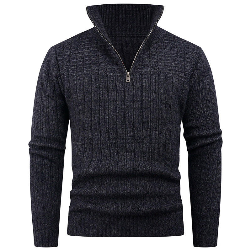 Herren eleganter Rollkragenpullover mit modernem Zopfdesign Aliams
