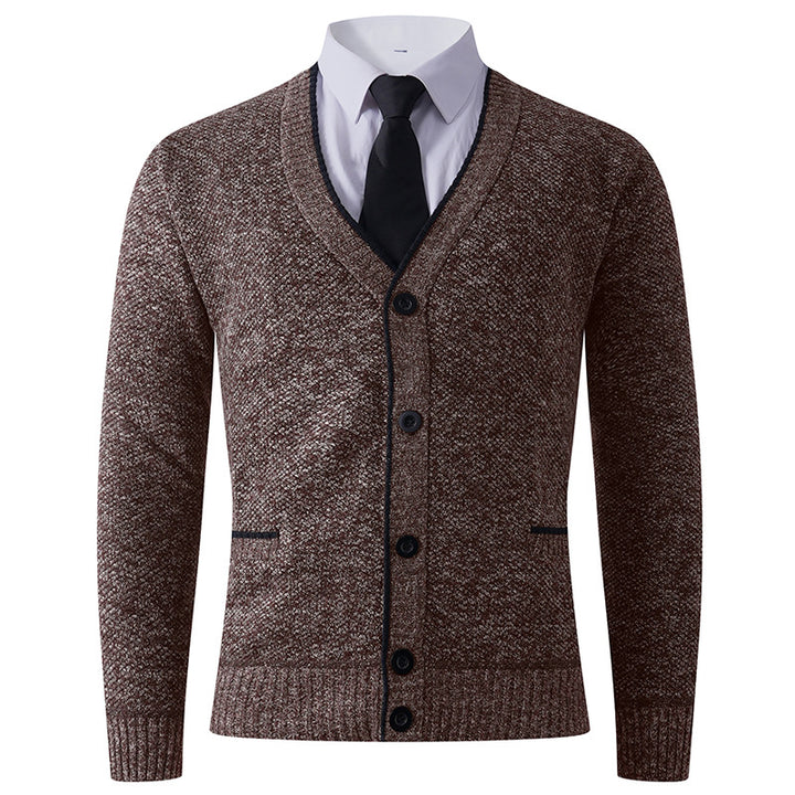 Herren Strickjacke mit V-Ausschnitt und klassischem Design Aliams