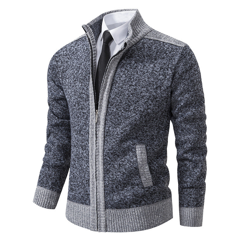 Herren Strickjacke mit modernem Zipper und hochwertiger Struktur Aliams