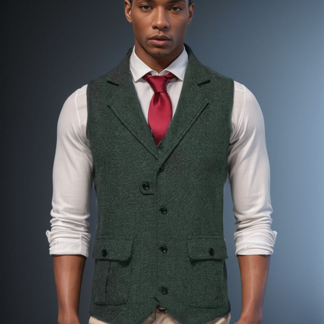Herren eleganter Weste im klassischen Hahnentrittmuster Aliams