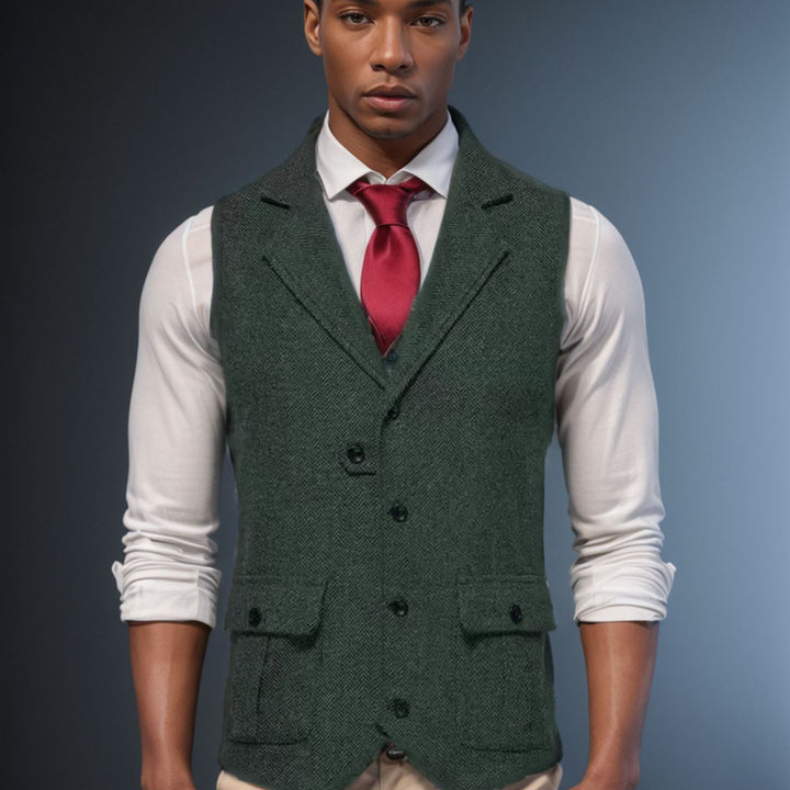 Herren eleganter Weste im klassischen Hahnentrittmuster Aliams