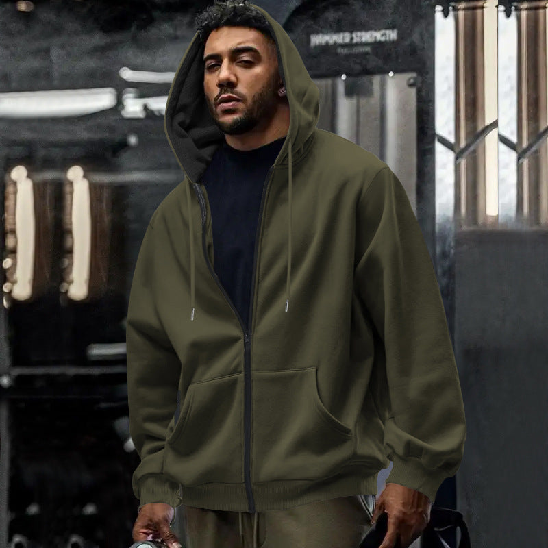 Herren Kapuzenjacke mit durchgehendem Reißverschluss und praktischen Taschen Aliams