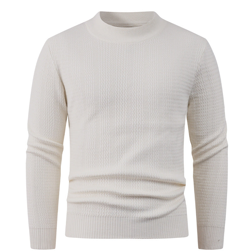 Herren Strukturpullover mit hochgeschlossenem Kragen und modischem Design Aliams
