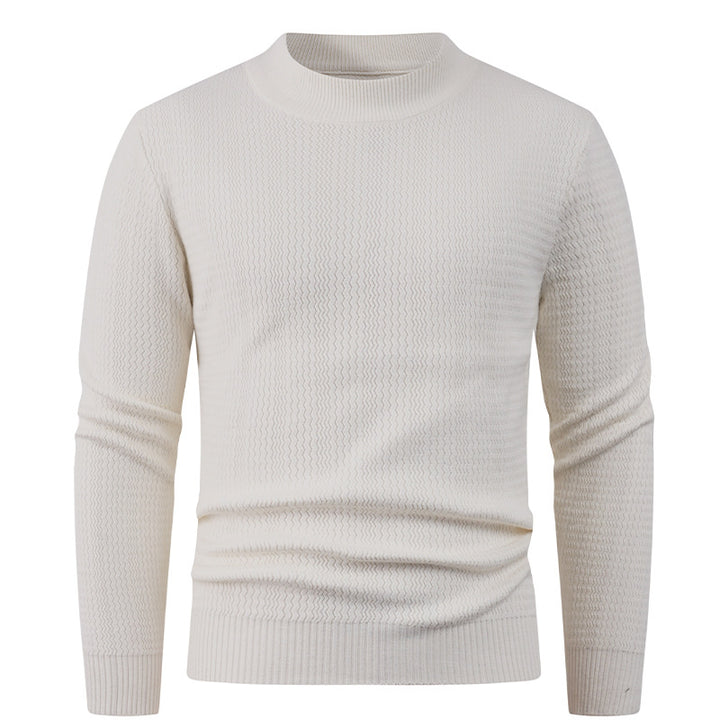 Herren Strukturpullover mit hochgeschlossenem Kragen und modischem Design Aliams