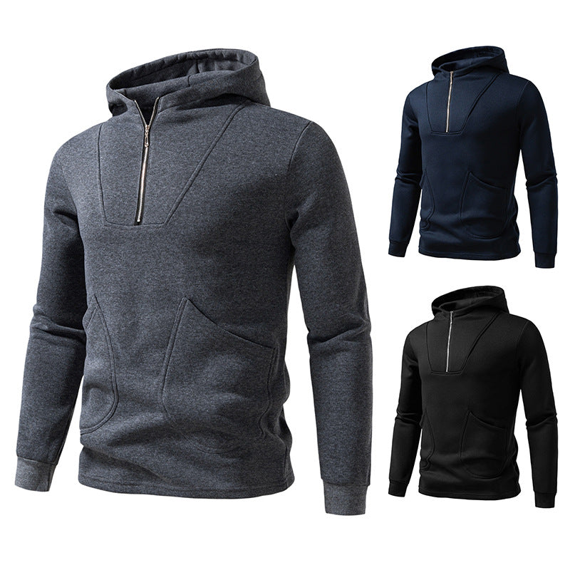 Herren Kapuzenpullover mit modernem Zipper und praktischen Taschen Aliams