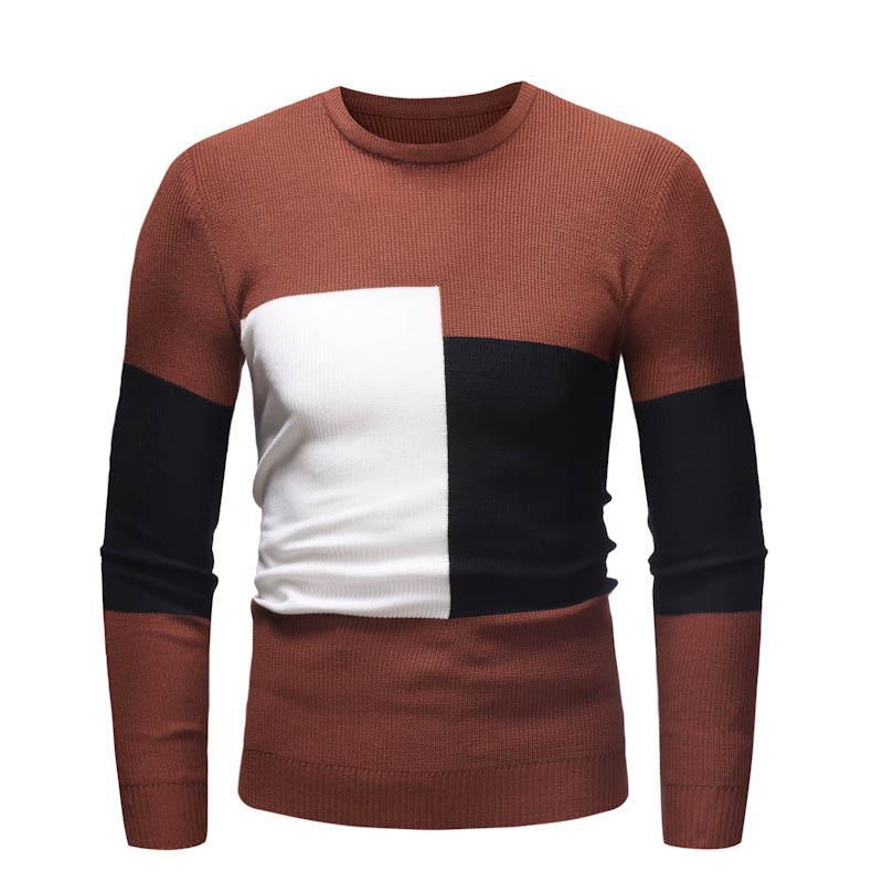 Herren Designer Pullover mit modernem Blockmuster Aliams