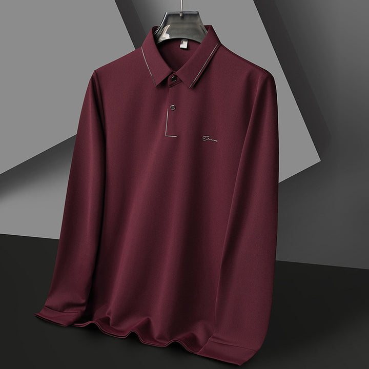 Herren Hochwertiges Langarm Poloshirt mit feuchtigkeitsregulierendem Stoff Aliams