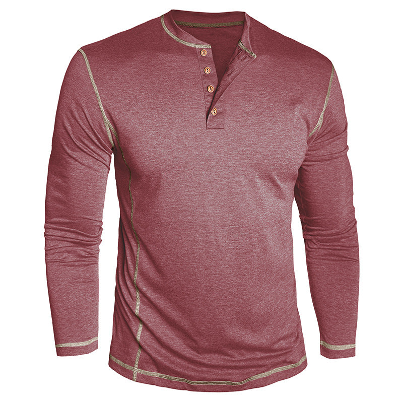 Herren Elegantes Langarmshirt mit Knopfleiste Aliams