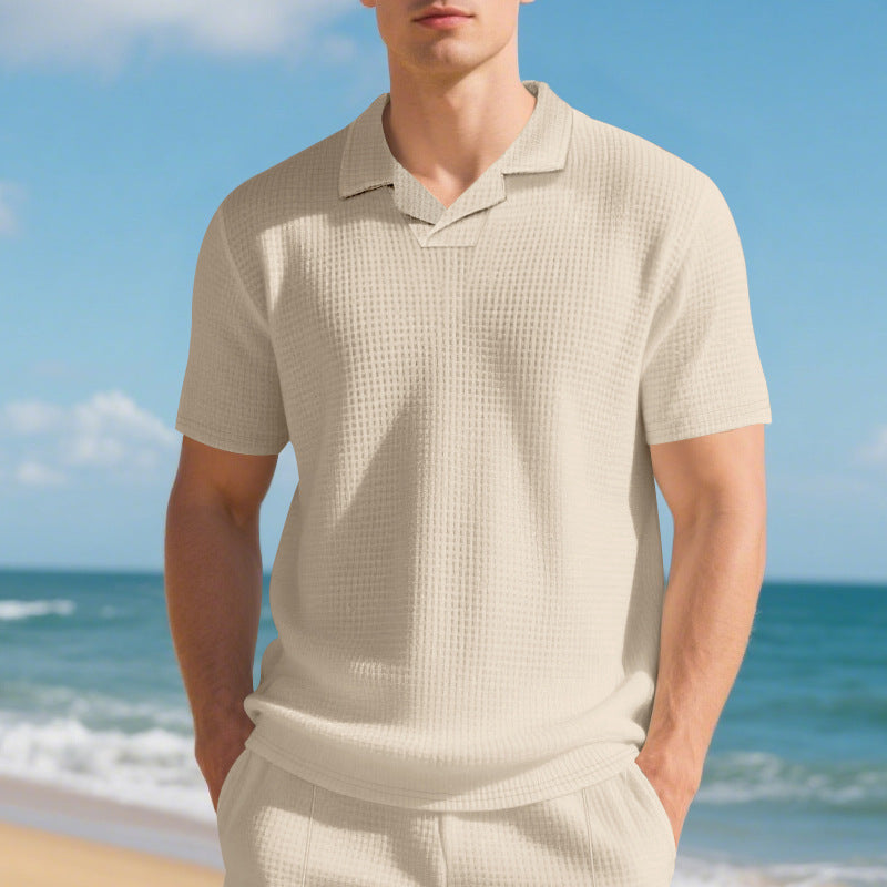 Herren Kurzarm Poloshirt mit strukturiertem Design und modernem Stehkragen Aliams