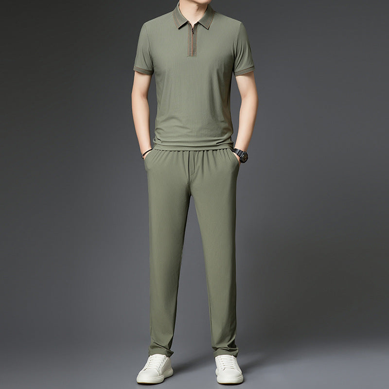 Herren sportlicher Freizeitanzug mit modernem Reißverschluss Aliams