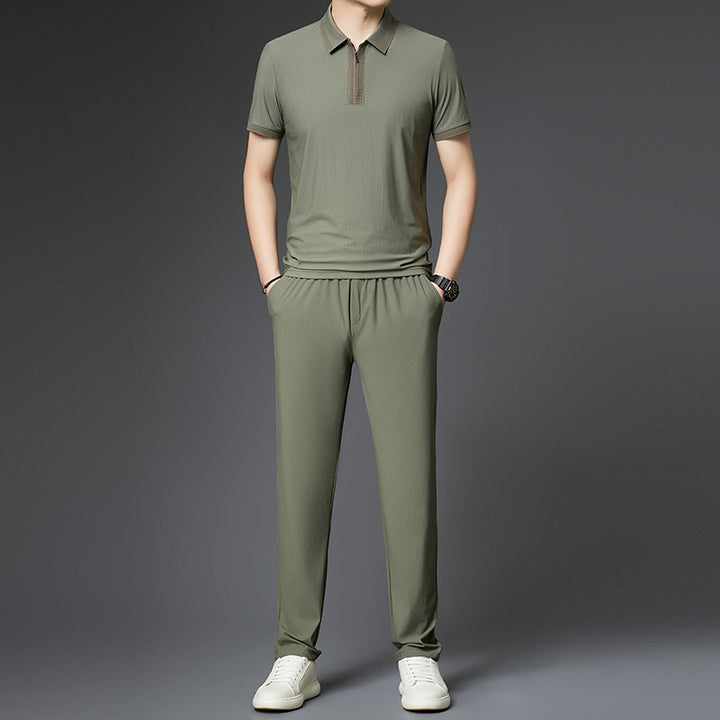 Herren sportlicher Freizeitanzug mit modernem Reißverschluss Aliams