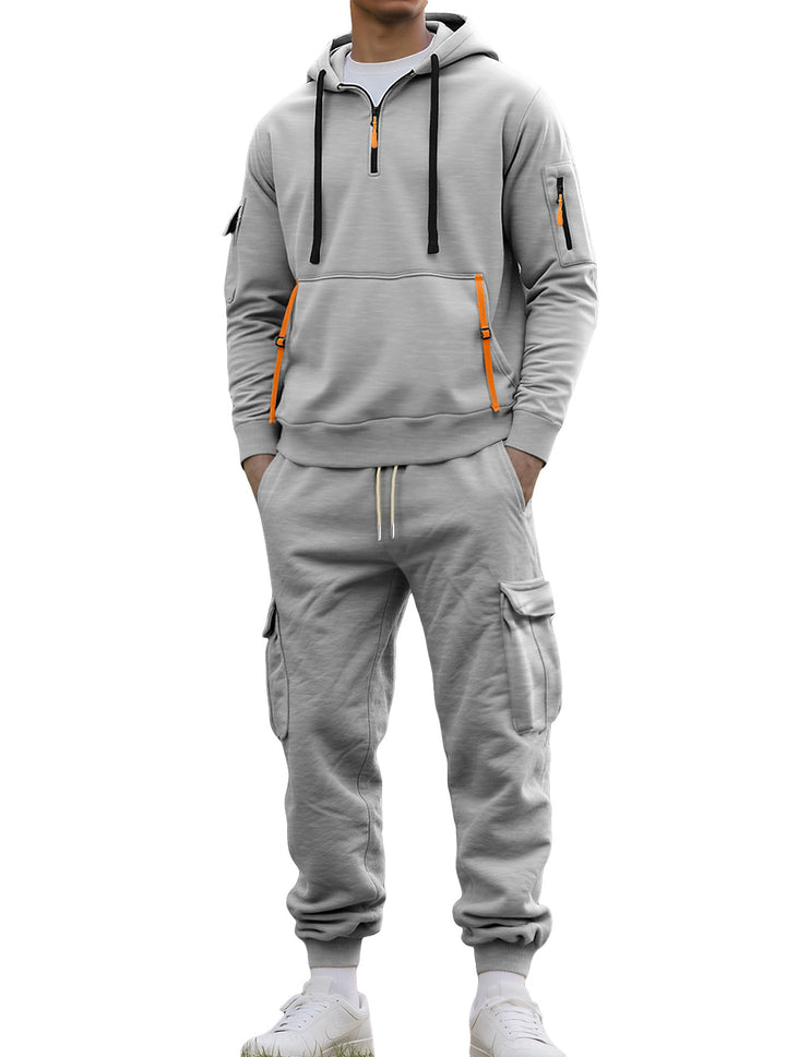 Herren Funktionales Sportset mit Kapuze und praktischen Taschen Aliams