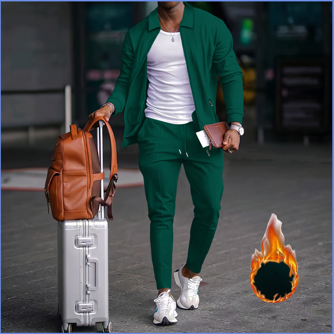 Herren sportliches Freizeitanzug mit strukturiertem Design und elastischem Bund Aliams