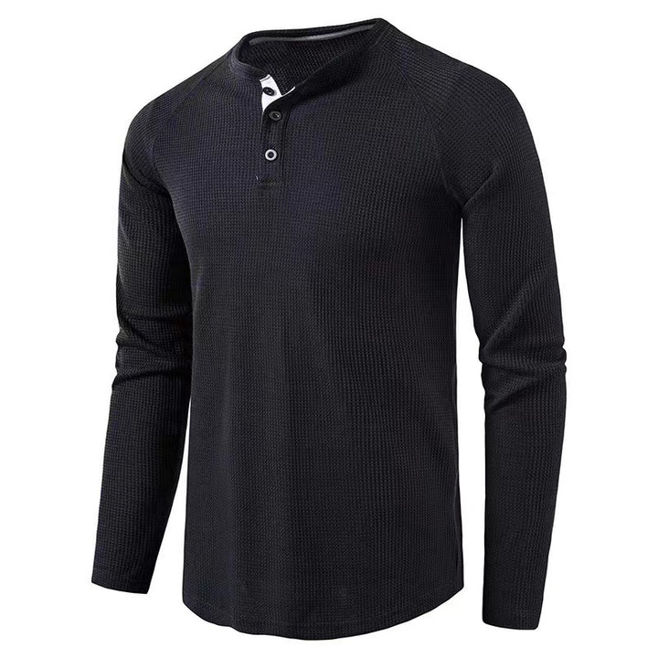Herren elegantes Longsleeve mit Knopfleiste Aliams