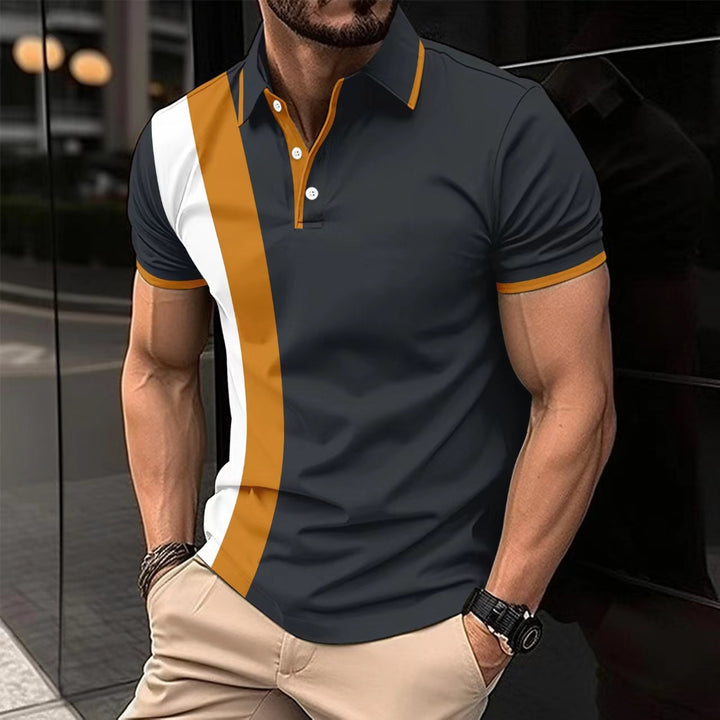 Herren Polohemd mit modernem Farbblockdesign und sportlichen Akzenten Aliams