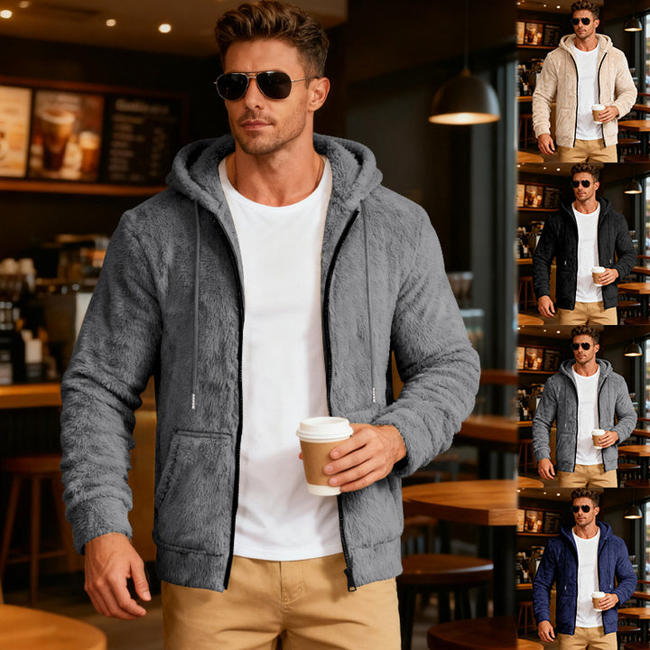 Herren Flauschige Kapuzenjacke Aliams