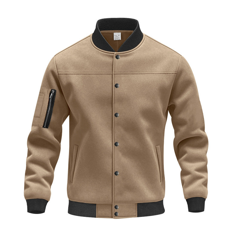 Herren stylische Collegejacke mit praktischen Taschen Aliams