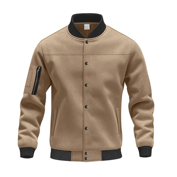 Herren stylische Collegejacke mit praktischen Taschen Aliams