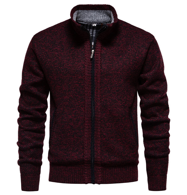 Herren sportliche Strickjacke mit Stehkragen Aliams