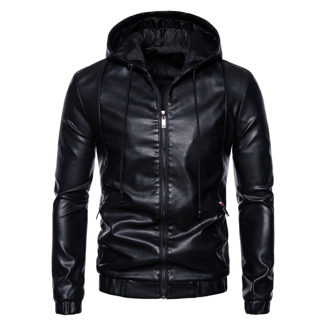 Herren Kunstlederjacke mit praktischem Kapuzen Design und sportiven Details Aliams