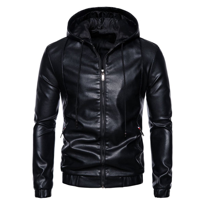 Herren Kunstlederjacke mit praktischem Kapuzen Design und sportiven Details Aliams