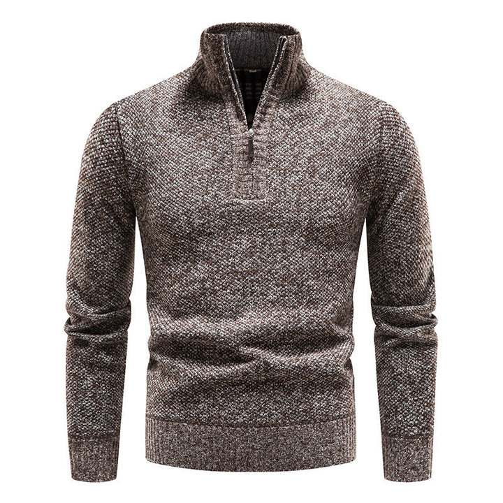 Herren Strickpullover mit Stehkragen und Reißverschluss Aliams
