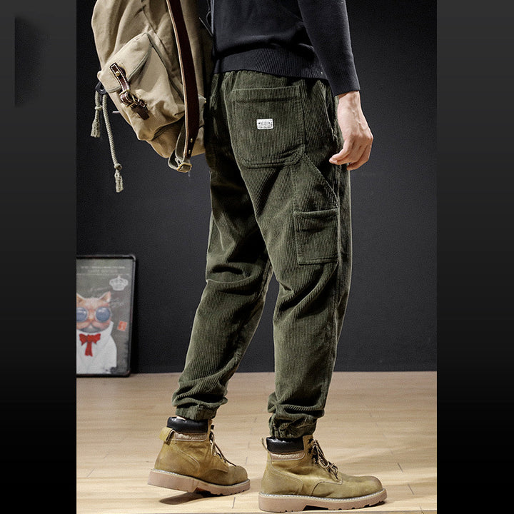 Herren Cordhosen mit praktischen Taschen und elastischem Bund Aliams