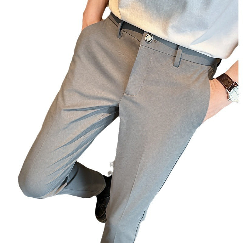 Herren elegante Slim-Fit Hose mit hohem Bund und praktischen Taschen Aliams
