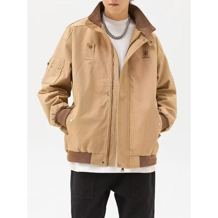 Herren robuste Arbeitsjacke mit multifunktionalen Taschen und elastischen Bündchen Aliams