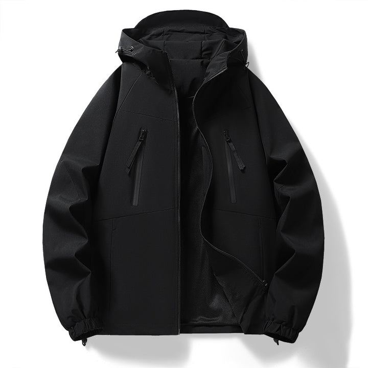 Herren Funktionsjacke mit abnehmbarer Kapuze und wasserabweisendem Material Aliams
