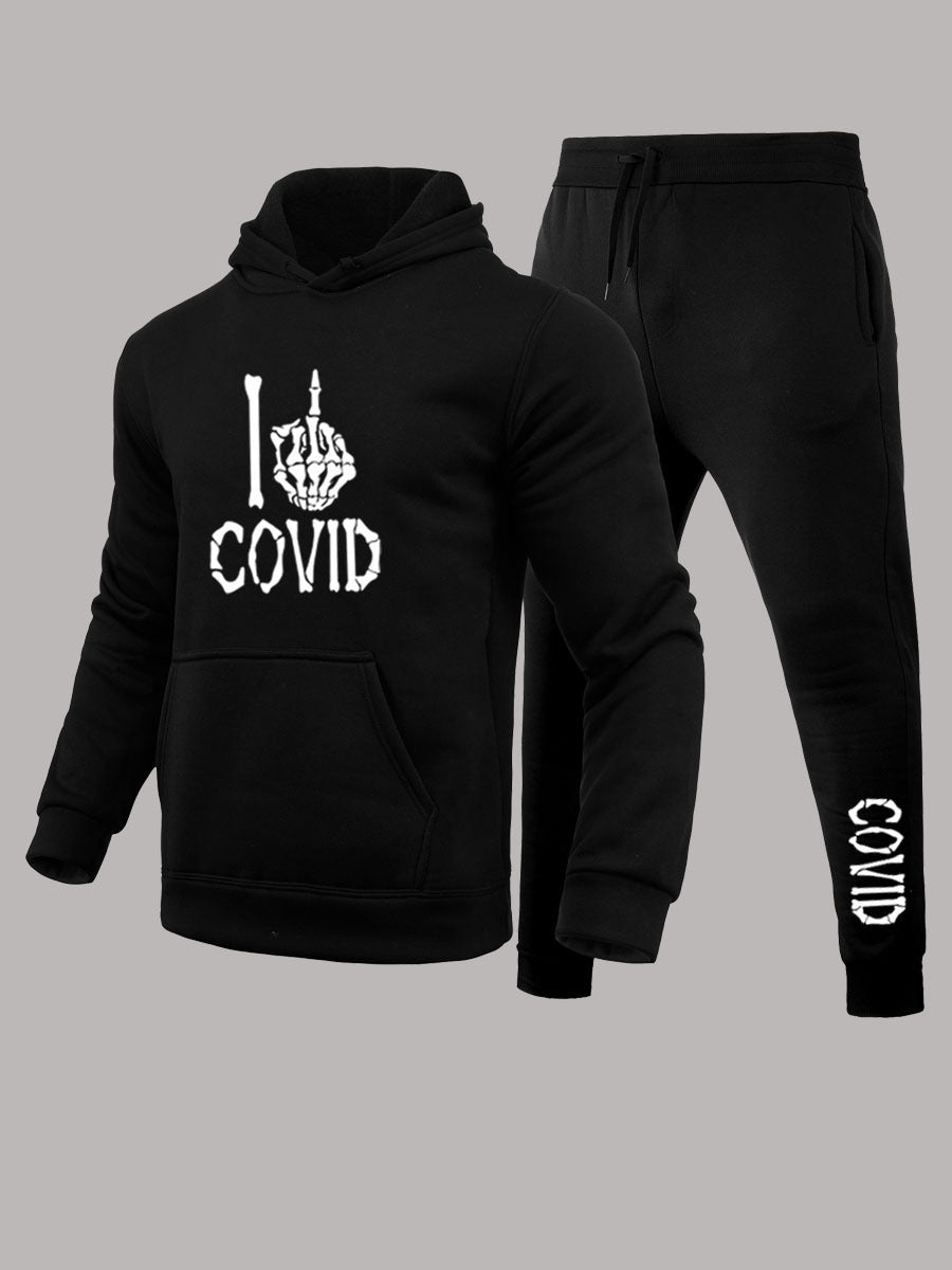 Herren Hoodie und Jogginghose Set mit mutigem Grafikdruck Aliams