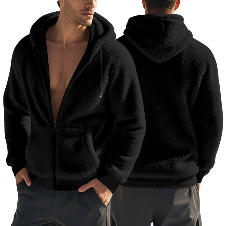 Herren Fleece-Hoodie mit kuscheligem Innenfutter und praktischen Taschen Aliams