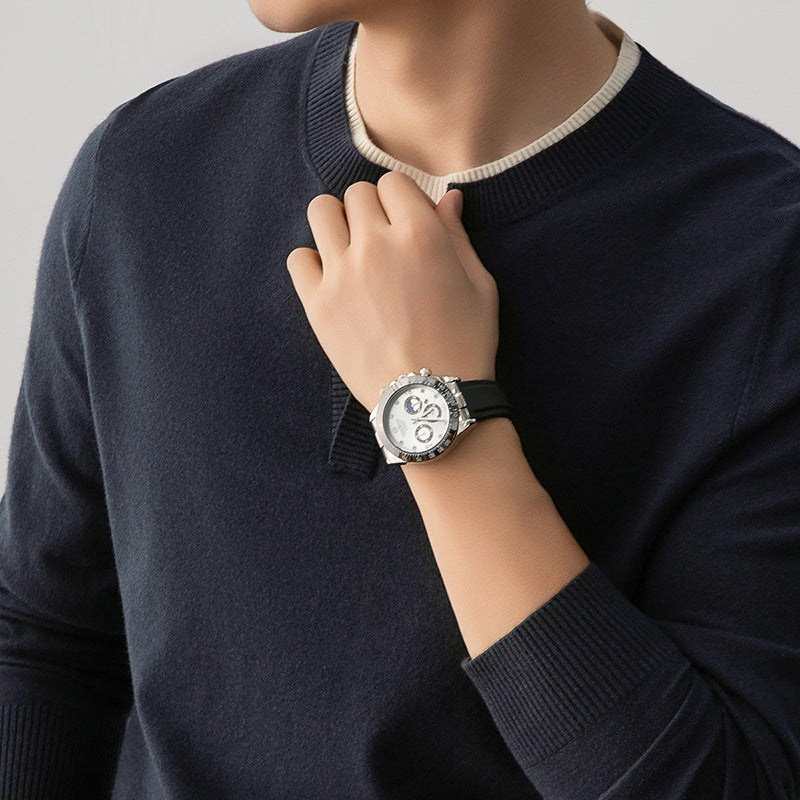 Herren Uhrenarmband mit sportlichem Design und Multifunktionszeiger Aliams