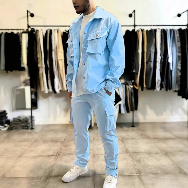 Herren funktionale Freizeitjacke mit Cargo-Hose Set Aliams