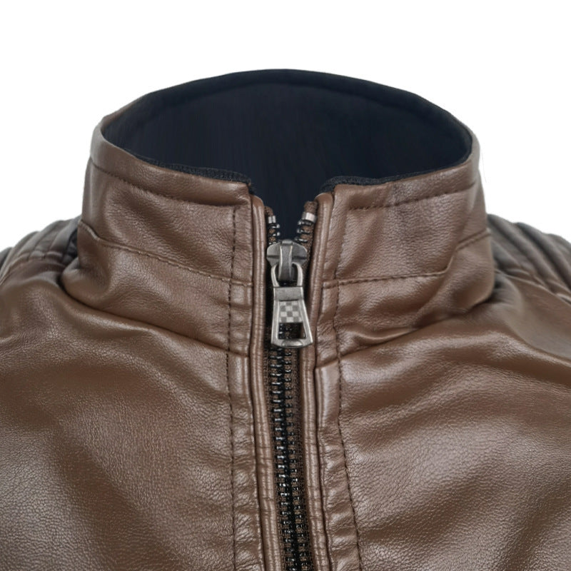 Herren Bikerjacke mit innovativen Steppdetails und praktischen Reißverschlusstaschen Aliams