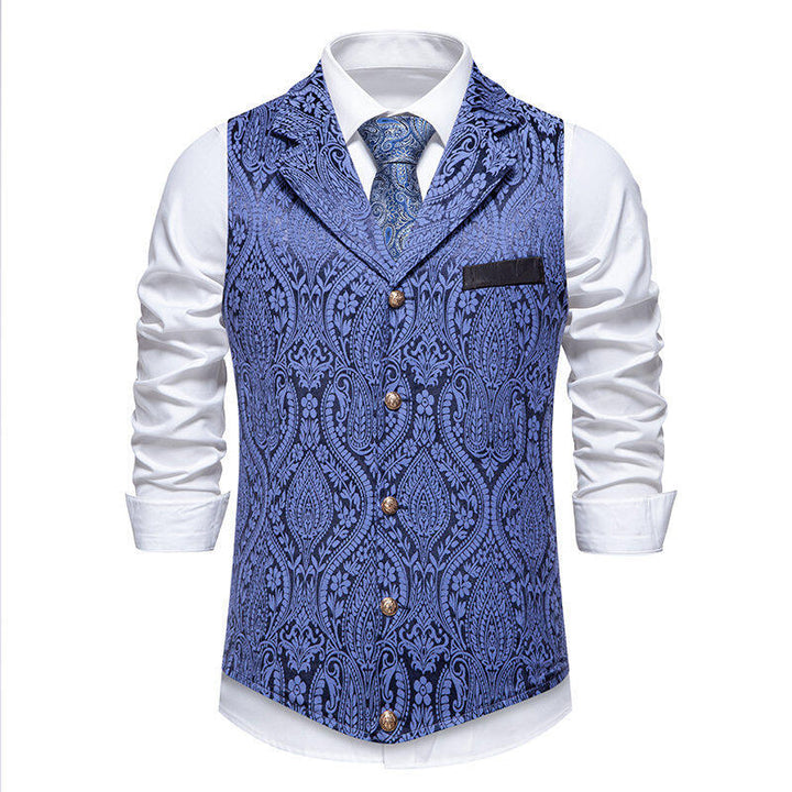 Herren elegante Anzugweste mit feinem Floral-Muster und hochwertiger Verarbeitung Aliams